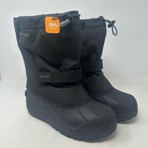 Columbia Powderbug Plus II Winter Snow Boots Youth Sz 6 (W 7.5) Black BY1326-012